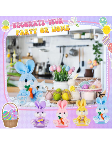 Conejos de Pascua de Peluche Shappy 30 cm 4 Pcs Coloridos