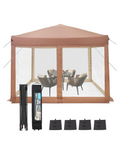 Carpa Plegable 3x3m GREEN PARTY con Mosquitera y Accesorios