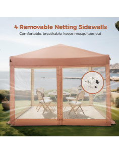 Carpa Plegable 3x3m GREEN PARTY con Mosquitera y Accesorios 2