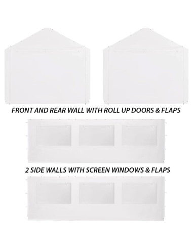 Kit de Pared Lateral King Canopy 5.44m x 6.10m Blanco