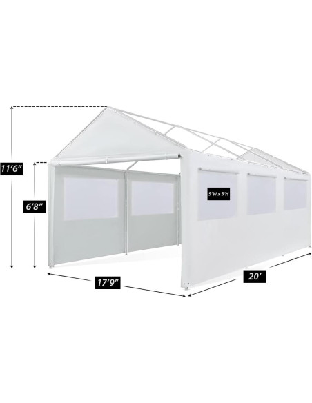 Kit de Pared Lateral King Canopy 5.44m x 6.10m Blanco
