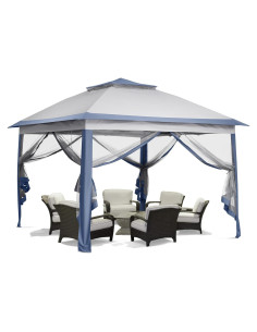 Carpa Plegable GDY 3.35x3.35m con Mosquitera Azul