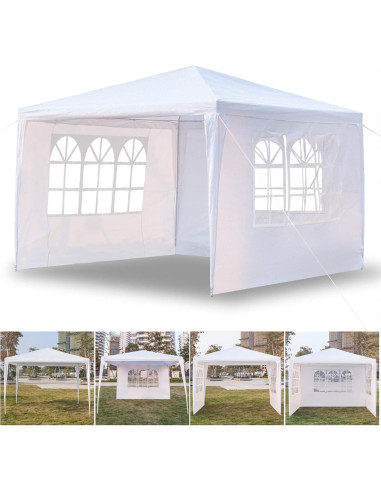 Carpa Plegable 3x3m AMOPA Blanca Impermeable para Eventos
