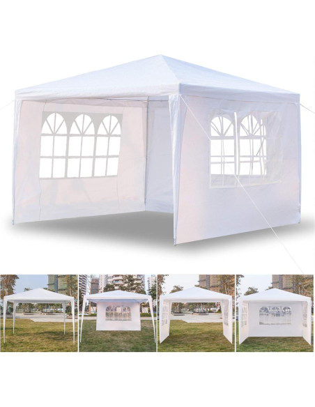 Carpa Plegable 3x3m AMOPA Blanca Impermeable para Eventos