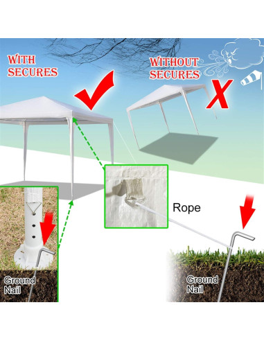 Carpa Plegable 3x3m AMOPA Blanca Impermeable para Eventos