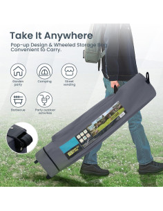 Carpa Plegable PHI VILLA 13x13 m Azul con Bolsa y Ruedas 2