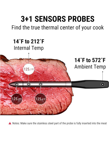 Termómetro de Carne Inalámbrico ThermoPro 2 Sondas Digital