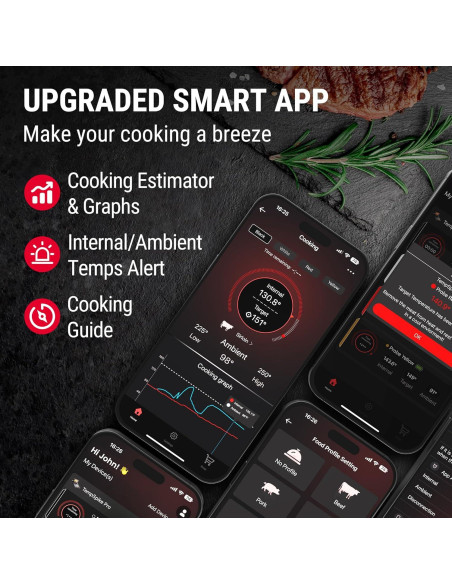 Termómetro de Carne Inalámbrico ThermoPro 2 Sondas Digital