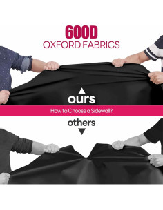 Pared Lateral de Carpa 10x10 KaKuEike Negra Impermeable 600D 2