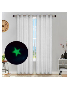 Cortinas Transparentes Eimilaly 2 Paneles 182,88 cm Estrellas