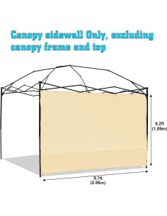 Paredes Laterales de Carpa Anyoupin 3 PCS Beige 2.95m x 1.88m 2