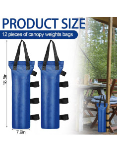 EBOOT 12 Bolsas de Arena para Carpa 120 kg Azul 2