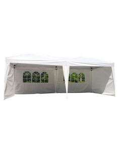 Carpa Plegable VINGLI 10x6 m Blanca, A Prueba de Agua y UV