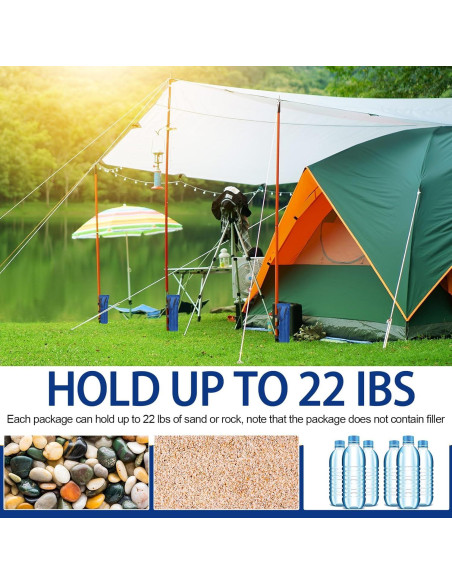 EBOOT 12 Bolsas de Arena para Carpa 120 kg Azul