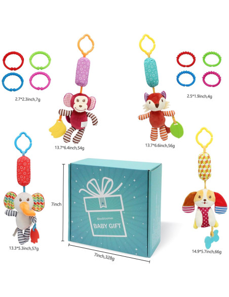 Sonajeros de Calcetines para Bebés Taoyi 12 Piezas Animales