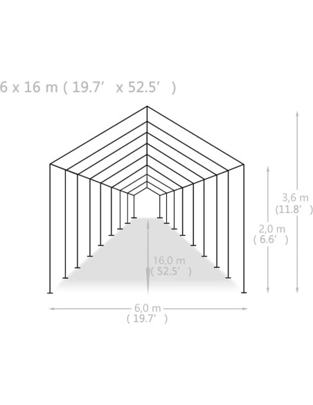 Carpa de Fiesta YuuSsea 609.6 x 1585.2 cm Impermeable Blanca