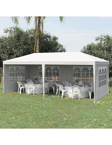 Carpa Grande para Fiestas AnhuaUSA 5.84x2.95m Blanca con Paredes Carpa Grande para Fiestas AnhuaUSA 5.84x2.95m Blanca con Paredes