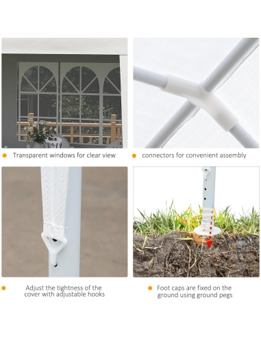 Carpa Grande para Fiestas AnhuaUSA 5.84x2.95m Blanca con Paredes