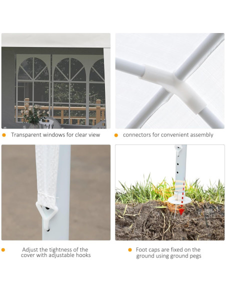 Carpa Grande para Fiestas AnhuaUSA 5.84x2.95m Blanca con Paredes Carpa Grande para Fiestas AnhuaUSA 5.84x2.95m Blanca con Paredes