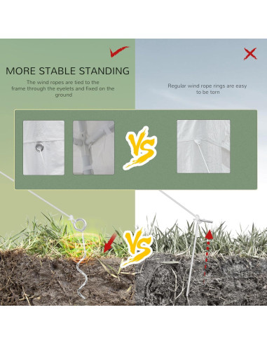 Carpa Grande para Fiestas AnhuaUSA 5.84x2.95m Blanca con Paredes