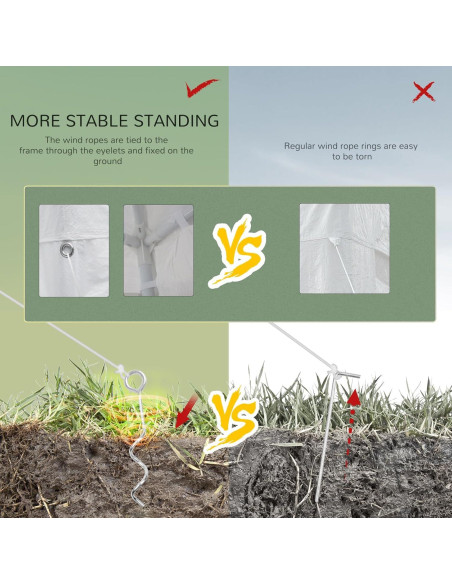 Carpa Grande para Fiestas AnhuaUSA 5.84x2.95m Blanca con Paredes Carpa Grande para Fiestas AnhuaUSA 5.84x2.95m Blanca con Paredes