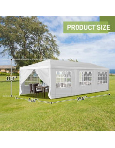 Carpa de Boda Anwick 3x9m con 8 Paredes Laterales Removibles 2