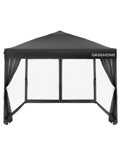 Carpa Gazebo Plegable OASISHOME 3x3m Impermeable con Malla