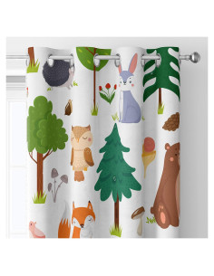 Cortinas Térmicas Opacas Trelemek 214x214 cm Animales Flores