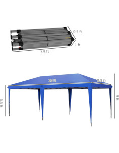 Carpa Plegable Genérico 3x6m Alta Resistencia Azul 2