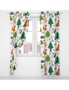 Cortinas Térmicas Opacas Trelemek 214x214 cm Animales Flores 2