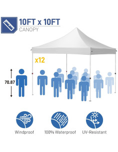 Carpa Plegable Outvita 3x3m Resistente al Agua con Accesorios 2