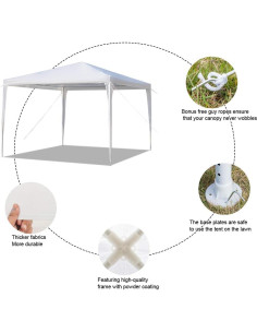 Carpa de Canopy 3x3m Simply-ME Blanca Impermeable para Fiesta 2