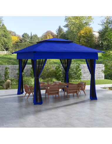 Carpa Plegable Genérico 11x11 Pies con Red Desmontable Azul