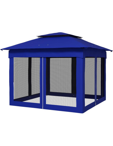 Carpa Plegable Genérico 11x11 Pies con Red Desmontable Azul