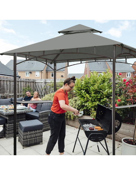 Cubierta de Reemplazo para Gazebo Eurmax 5x8 Gris UV Resistente