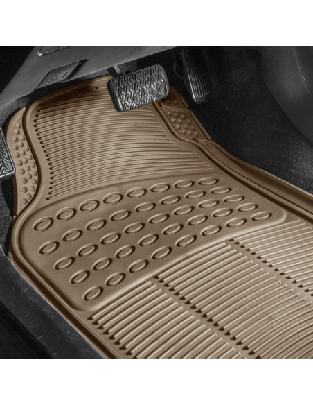 Alfombrilla de Goma Beige FH Group - Ajuste Universal 3 Filas