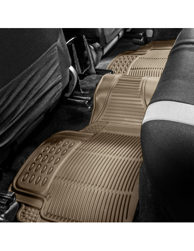 Alfombrilla de Goma Beige FH Group - Ajuste Universal 3 Filas