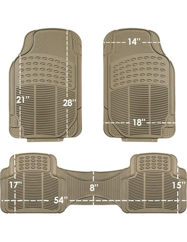 Alfombrilla de Goma Beige FH Group - Ajuste Universal 3 Filas