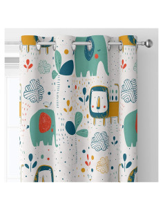 Cortinas Opacas Trelemek 2 Paneles 66x213 cm Tropicales