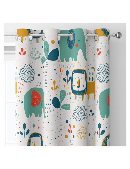 Cortinas Opacas Trelemek 2 Paneles 66x213 cm Tropicales