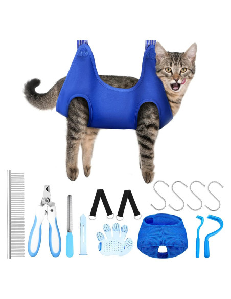 Hamaca de Aseo para Mascotas Ferraycle 14 en 1 Azul