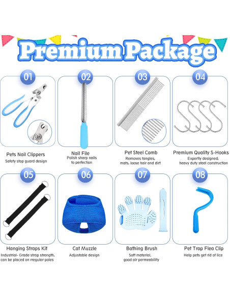 Hamaca de Aseo para Mascotas Ferraycle 14 en 1 Azul