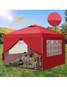 Carpa Plegable GDY 10x10ft Impermeable con Paredes Laterales 2