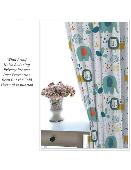 Cortinas Opacas Trelemek 2 Paneles 66x213 cm Tropicales