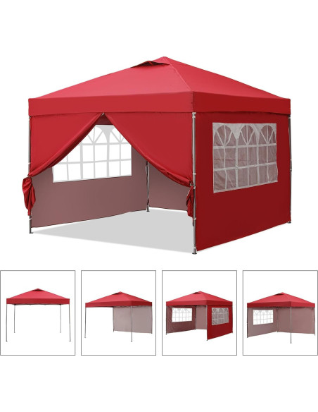 Carpa Plegable GDY 10x10ft Impermeable con Paredes Laterales