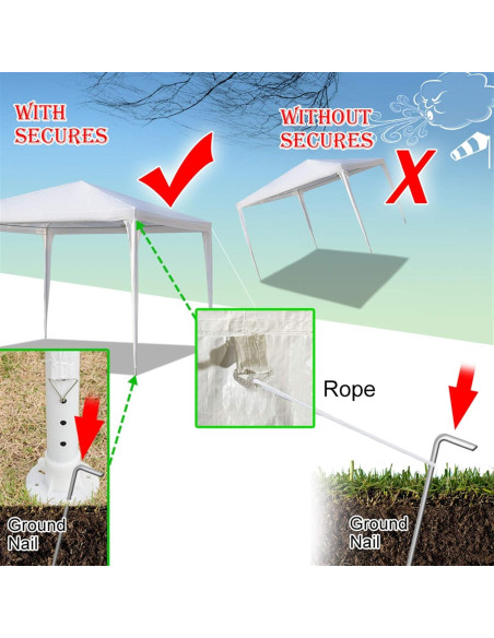 Carpa 3x3m ACLULION Blanca con 4 Paredes para Eventos