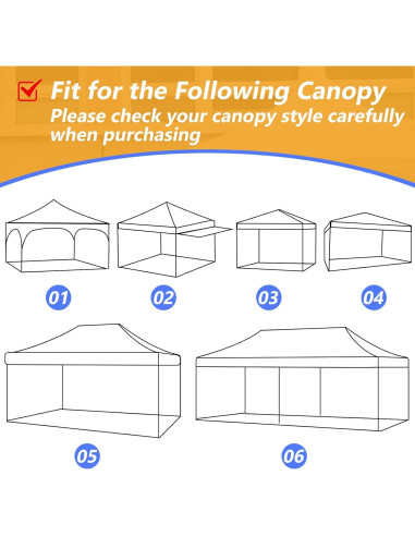 3 Piezas Pared Lateral Carpa Instantánea Amylove 3x2m Blanca