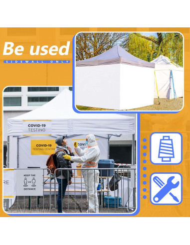 3 Piezas Pared Lateral Carpa Instantánea Amylove 3x2m Blanca