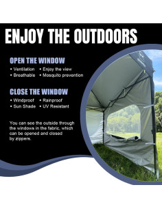 Pared lateral con ventana MordenApe para toldo 10x10 azul marino 2