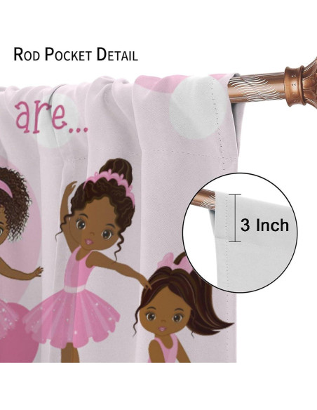 Cortinas Blackout Rosa Ballerina 2 Paneles 66x213 cm